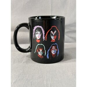 C & D Visionary KISS Army Coffee‎ Mug Black 4 Faces 12 oz Music Rock band